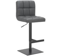 Lamboro Allegro Deluxe Kitchen & Breakfast Bar Stool, Matt Black Footrest, Adjustable Swivel Gas Lift, Charcoal Grey