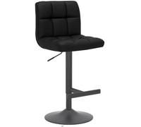 Lamboro Allegro Kitchen Bar Stool, Luxury Frame In Matt Black, Adjustable Height, Kitchen Barstool, Black