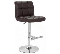 Lamboro Allegro Single Breakfast Bar Stool, Chrome Footrest, Height Adjustable Swivel Gas Lift, Kitchen Bar & Home Barstool, Brown