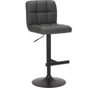 Lamboro Allegro Single Kitchen Bar Stool, Matt Black Footrest, Adjustable Swivel Gas Lift, Breakfast & Home Barstool, Charcoal Grey