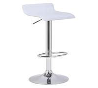 Lamboro Baceno Single Kitchen Bar Stool, Chrome Footrest, Height Adjustable Swivel Gas Lift, Breakfast Bar & Home Barstool, White