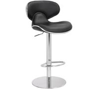 Lamboro Carcaso Deluxe Single Kitchen Bar Stool, Chrome Footrest, Height Adjustable Swivel Gas Lift, Breakfast Bar & Home Barstool, Black