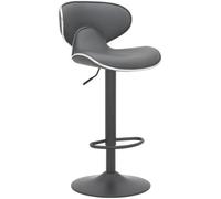 Lamboro Carcaso Single Kitchen Bar Stool, Matt Black Footrest, Adjustable Swivel Gas Lift, Breakfast Bar & Home Barstool, Charcoal Grey