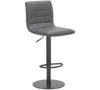 Lamboro Deluxe Aldo Bar Stool - Charcoal Grey, Matt Black Frame, Adjustable Height