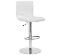 Lamboro Deluxe Aldo White Bar Stool - Height Adjustable Swivel Breakfast Barstool