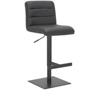 Lamboro Luscious Deluxe Kitchen Bar Stool, Matt Black Footrest & Base, Adjustable Swivel Gas Lift, Breakfast Bar & Home Barstool, Black
