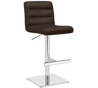 Lamboro Luscious Kitchen Bar Stool, Chrome Footrest & Square Base, Height Adjustable Swivel Gas Lift, Breakfast Bar & Home Barstool, Brown