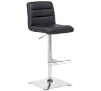 Lamboro Luscious Single Kitchen Bar Stool, Chrome Footrest, Height Adjustable Swivel Gas Lift, Breakfast Bar & Home Barstool, Black