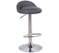 Lamboro Sofia Breakfast Bar Stool, Chrome Stem, Height Adjustable Swivel Gas Lift, Home Bar & Kitchen Faux-Leather Barstool, Charcoal Grey