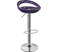 Lamboro Sorrento Swivel Breakfast Bar Stool, Chrome Stem, Height Adjustable Swivel Gas Lift, Home & Kitchen Plastic Barstool, Purple