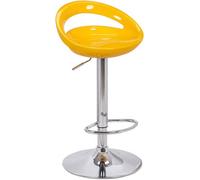Lamboro Sorrento Swivel Breakfast Bar Stool, Chrome Stem, Height Adjustable Swivel Gas Lift, Home & Kitchen Plastic Barstool, Yellow