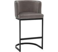 Lamboro Velino Velvet Kitchen Bar Stools, Matt Black Cantilever Frame, Seat With Backrest, Breakfast & Home Bar Stool - Grey