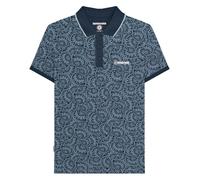 Lambretta Mens AW24 Paisley Tonal Polo Shirt - Navy/Dusky Blue - Navy/Dusky Blue - L