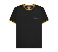 Lambretta Mens AW24 Twin Tip Pique T-Shirt - Black/Gold - Black/Gold - 4XL