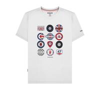 Lambretta Mens Badges Short Sleeve T-Shirt - White - 4XL
