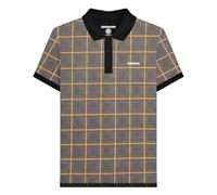 Lambretta Mens Big Check Short Sleeve Polo Shirt (UK, Alpha, L, Regular, Regular, Steel Grey)