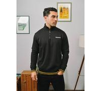 Lambretta Mens Quarter Zip Pullover Sweater Sweatshirt Top - Black - 2XL