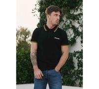 Lambretta Mens Twin Tipped Polo Shirts (X Large, Black/Gold)