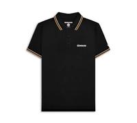 Lambretta Mens Tipped Polo Shirts (UK, Alpha, XL, Regular, Regular, Black/Wood Ash/Tobacco)