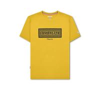 (M, Yellow) Lambretta Mens Checker Box Short Sleeve Crew Neck T-Shirt Top Tee