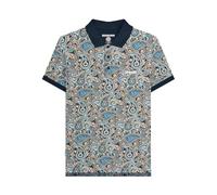 Lambretta Mens Brand Paisley Short Sleeve Polo Shirt (UK, Alpha, M, Regular, Regular, Navy/Smoke Blue)