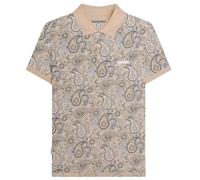 Lambretta Mens Brand Paisley Short Sleeve Polo Shirt (UK, Alpha, M, Regular, Regular, Stone)