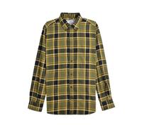 Lambretta Mens Brushed Large Check Long Sleeve Shirt - Khaki/Black/Gold - M