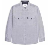 Lambretta Mens Brushed Twill Long Sleeve Striped Shaket Overshirt - Black/White