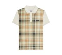 Lambretta Mens Check Print Short Sleeve Polo Shirt - Tofu - XL
