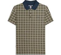 Lambretta Mens Check Short Sleeve Polo Shirt - Navy - 2XL