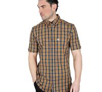 Lambretta Men's Checked Shirt in Jet Black | Size: Large Lambretta Jet Black L