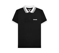 Lambretta Mens Checker Collar Polo Shirt (UK, Alpha, S, Regular, Regular, Black)