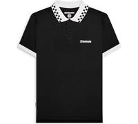 Lambretta Mens Checker Collar Polo Shirt (UK, Alpha, XXL, Regular, Regular, Black)