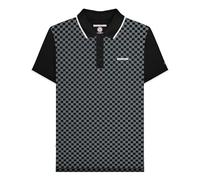 Lambretta Mens Checkerboard Polo Shirts (Black) X Large