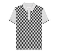 Lambretta Mens Checkerboard Polo Shirts (UK, Alpha, XL, Regular, Regular, White/Black)