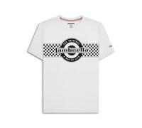 Lambretta Mens Checkerboard Target Logo Short Sleeve T-Shirt (White) Size S