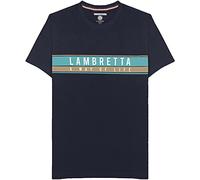 Lambretta Mens Chest Stripe Logo Navy Size S