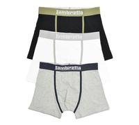Lambretta Mens Classic Boxer Shorts (Pack of 3) - Black/Grey/White - L - Black/Grey/White