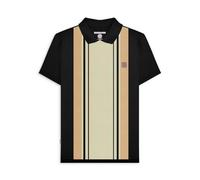 Lambretta Mens Classic Short Sleeve Polo Shirt - Black/Nomad - XL