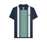 Lambretta Mens Classic Short Sleeve Polo Shirt - Navy/Smoke Blue - L