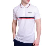 Lambretta Mens Classic Stripe Short Sleeve Retro Polo Shirt - White - 2XL