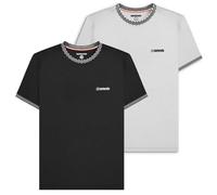 Lambretta Mens Classic Two Tone Ringer Retro Casual T-Shirt - Black - 4XL