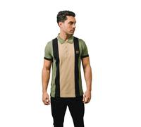 Lambretta Men's Contrast Panel Vintage Polo Shirt in Green | Size: 4XL Lambretta Green 4XL