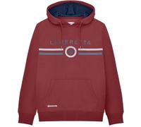 Lambretta Mens Contrast Target Hoodie Pullover Sweatshirt - Burgundy - L