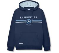 Lambretta Mens Contrast Target Hoodie Pullover Sweatshirt - Navy - 4XL
