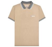 Lambretta Mens Contrast Tip Short Sleeve Polo Shirt - Stone/Iron - M
