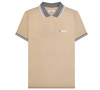 Lambretta Men's Contrast Tipped Polo Shirt in Stone | Size: Medium Lambretta Stone M