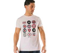Lambretta Men's Cotton Badge T-Shirt in White | Size: Medium Lambretta White M