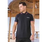 Lambretta Mens Twin Tipped Polo Shirt - Dark Navy (White/Red) - 2XL