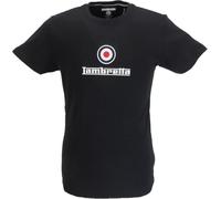 Lambretta Mens Embroidered Target T Shirt (UK, Alpha, L, Regular, Regular, Black)